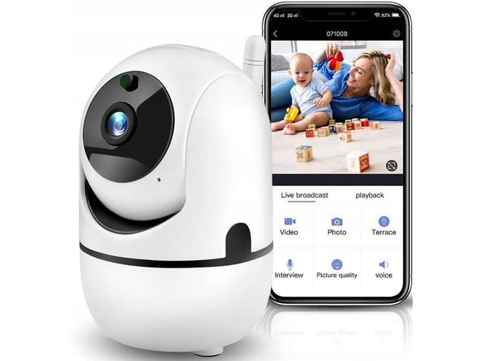 DEXXER baby Monitor IP WIFI otroška
                        varuška z
                        vrtljivo video kamero FV-RF1801